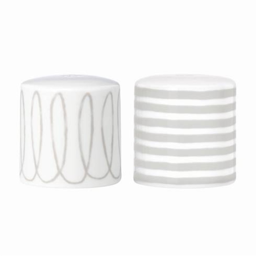 Kate Spade Lenox Charlotte Street Salt & Pepper Shakers GREY